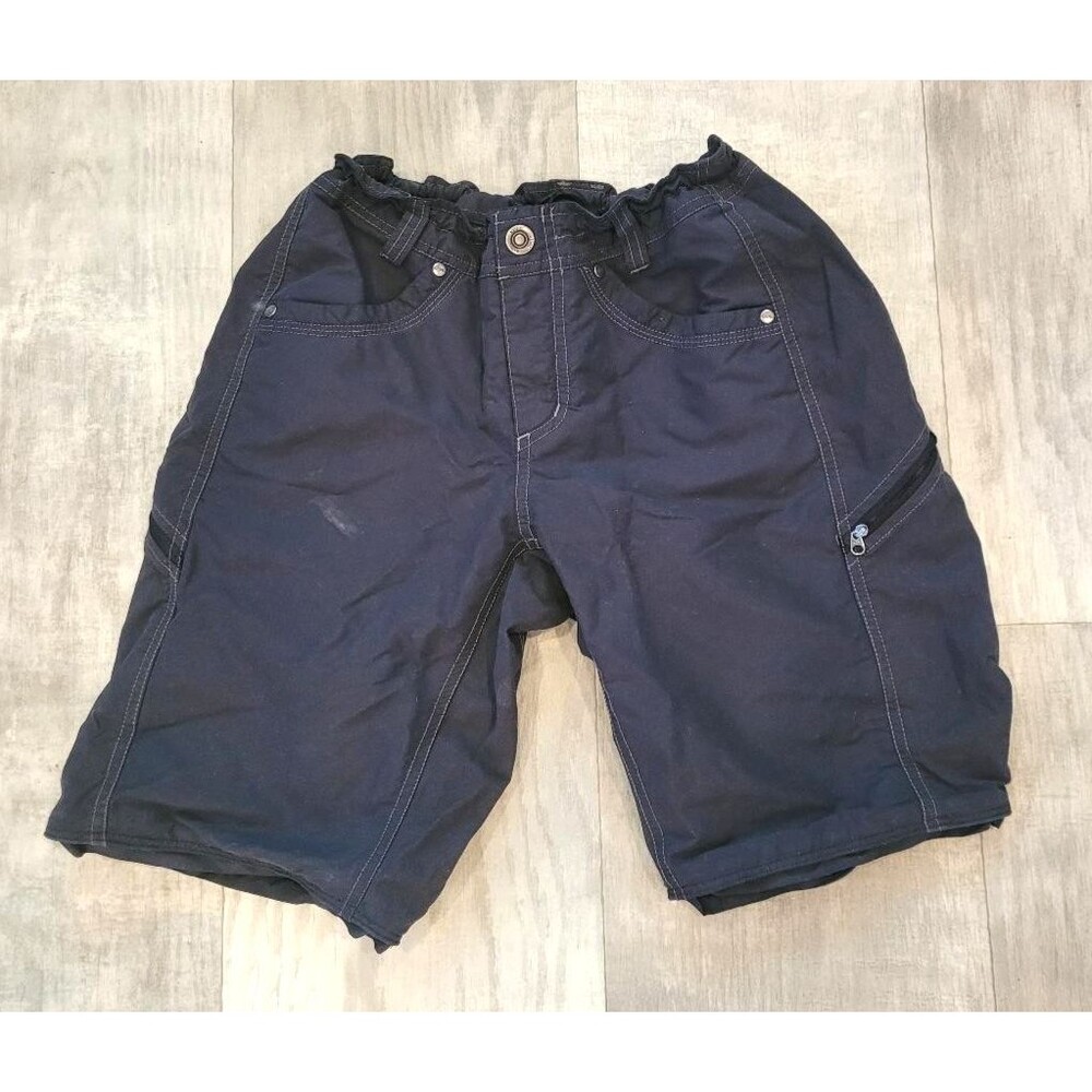 KUHL Youth Size 8 Regular Nylon Cargo Zip Off Shorts Gray Pockets Hiking Outdoor
